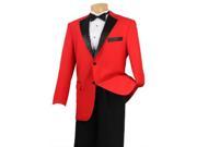 Red Two Button Notch Party Smoking Jacket Blazer Tuxedo Suit Free Black Pants Suit Fabric