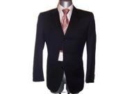 Fine Men s Dress Formal Jet Black Super Wool Suit year round