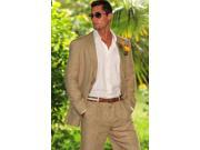 Men s 100% Linen discount affordable inexpensive summer suit in Tan ~ Beige Mens Boys Sizes