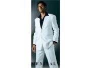 Mens 2 Button Style Jacket Suit Plus Pants white Notch Collar