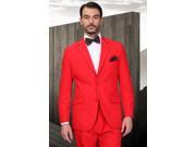 Mens 2 Button Style Jacket Suit Plus Pants Red Notch Collar