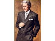 brown Classic Double Breasted Mens Suit with bold Pinstripe