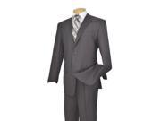 Poly rayon Executive Pure Solid Gray Suit Notch Collar Pleated Pants