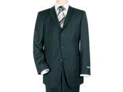 Navy Blue Pinstripe 3 Button Super 140 s Wool Men s Suit