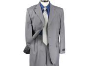 Mens Gray Single Breasted Dress 3 Button notch collar cheap discounted Suit