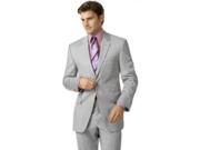 Mens 2 Button Style Jacket Suit Plus Pants light gray Notch Collar