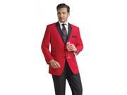 Red Tuxedo Jacket with Black Notch Lapel Black Trousers
