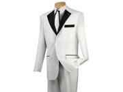 white Color Two Button Notch Party Suit Tuxedo Blazer Suit W Black Lapel Free Pants Dinner Jacket