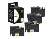 Catch Supplies 4 Pack Replacement TZe631 Black on Yellow 1 2 In. 12mm Laminated Label Tape Length 26.2ft 8m Touch Label Printers