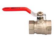 5 4 Inch Water Lever Type Ball Valve Female x Female Red Handle Quarter Turn