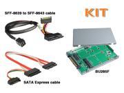 Innocard SATA Express to M.2 SATA Interface mSATA SSD Converter or U.2 SFF 8639 to M.2 NVMe SSD Converter with SATA Express Cable U.2 Cable KIT