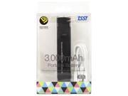TSST TB030NA USBT 3 000mAh Portable Power Bank Battery Charger w Detachable Flashlight Black