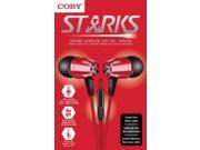 Coby Cve 129 Red Starks Metal Tangle Free Earbuds