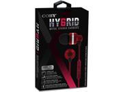 Coby Cvpe 05 Red Hy6Rid Metal Tangle Free Earbuds