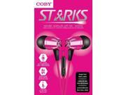 Coby Cve 129 Pnk Starks Metal Tangle Free Earbuds