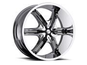 Milanni 460 Bel Air 6 20x9 5x115 5x139.7 15mm Chrome Black Wheel Rim