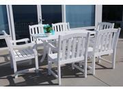 Bradley Rectangular and Curved Leg Table Arm ChairOutdoor Wood Dining Set 7