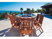 Malibu Eco Friendly 7 Piece Wood Outdoor Dining Set with Foldable Arm Chairs V189SET8