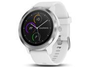 Garmin Vivoactive 3 GPS Fitness Smartwatch, White & Stainless (010-01769-21)