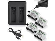 ML 4x Battery for GoPro HD HERO4 Black Silver AHDBT 401 Dual USB Port Charger
