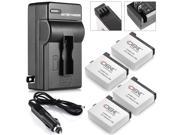 ML 4 Pack AHDBT 401 AHDBT401 Battery Charger For GoPro HERO4 Hero 4 Black Silver