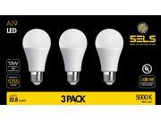 SELS LED A19 Led Light Bulb 13 Watts 1055 Lumens E26 Base UL Daylight 3 Pack