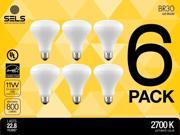 SELS LED BR30 LED Bulb Wide Flood Light Bulb 11 Watts 65w Equivalent 800 Lumens Soft White 2700K 6 Pack