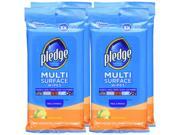 Pledge Multi Surface Everyday Wipes Fresh Citrus 25 Count Pack of 4