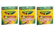 Crayola 10ct Classic Broad Line Markers Non Washable 3 Pack