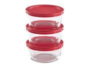 Pyrex 6 Piece 2 Cup Glass Food Storage Set with Lids