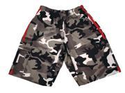 7 oz Camo Middleweight Cargo Shorts with Red Stripes by Bold