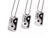 Dog Tags Yin Yang Necklace Karate Black Belt taekwondo c132688