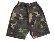 7 oz Green Camo Middleweight Cargo Shorts with Black Stripes by Bold