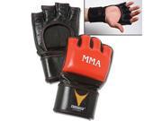 ProForce Thunder Leather MMA Gloves Red Black