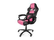 Arozzi Monza Series Basic Gaming Racing Style Swivel Chair Pink