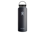 Hydro Flask 40 oz Vacuum Insulated Stainless Steel Water Bottle Wide Mouth w Flex Cap Black