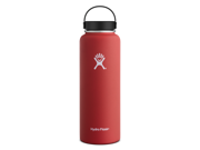 Hydro Flask 40 oz Vacuum Insulated Stainless Steel Water Bottle Wide Mouth w Flex Cap Lava