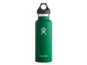 Hydro Flask 18 oz Vacuum Insulated Stainless Steel Water Bottle Standard Mouth w Loop Cap Forest