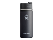 Hydro Flask 16 oz Vacuum Insulated Stainless Steel Water Bottle Wide Mouth w Hydro Flip Cap Black
