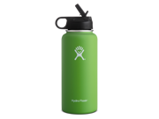 Hydro Flask 32 oz Vacuum Insulated Stainless Steel Water Bottle Wide Mouth w Straw Lid Kiwi