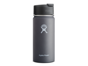 Hydro Flask 16 oz Vacuum Insulated Stainless Steel Water Bottle Wide Mouth w Hydro Flip Cap Graphite