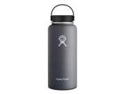 Hydro Flask 32 oz Vacuum Insulated Stainless Steel Water Bottle Wide Mouth w Flex Cap Graphite