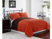 Orange Brown TWIN Size 2 Piece Reversible Down Alternative Comforter Set by Cozy Beddings