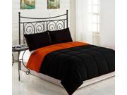 Black Orange KING Size 3 Piece Reversible Down Alternative Comforter Set by Cozy Beddings