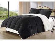 Borrego TWIN Size 2 Piece BLACK Color Comforter Set Blanket with Pillow Shams Sherpa Berber Fabric Bed Cover