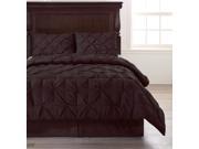 Pinch Pleat BROWN Color FULL Size 4 Piece Comforter Set Bed Cover by Cozy Beddings