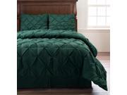 Pinch Pleat HUNTER GREEN Color CAL KING Size 4 Piece Comforter Set Bed Cover by Cozy Beddings