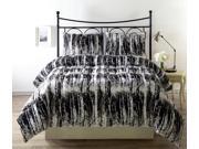 Silhuett 3 Piece KING Size Reversible Down Alternative Comforter Set with Anti Microbial Finish Black Tan White