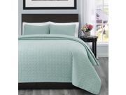 Allyson King Cal King Size Bed 3pc Quilted Bedspread Aqua Green Color Bed Cover Set Thin Extra Light weight and Oversized coverlet