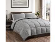 Super 3 Pieces Full Queen Down Alternative Comforter Set Light Grey Color Reversible Bed Cover Set